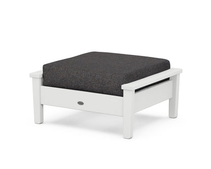 POLYWOOD® Prescott Deep Seating Ottoman in White / Ash Charcoal