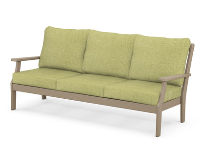 POLYWOOD® Braxton Deep Seating Sofa in Vintage Sahara / Chartreuse Boucle