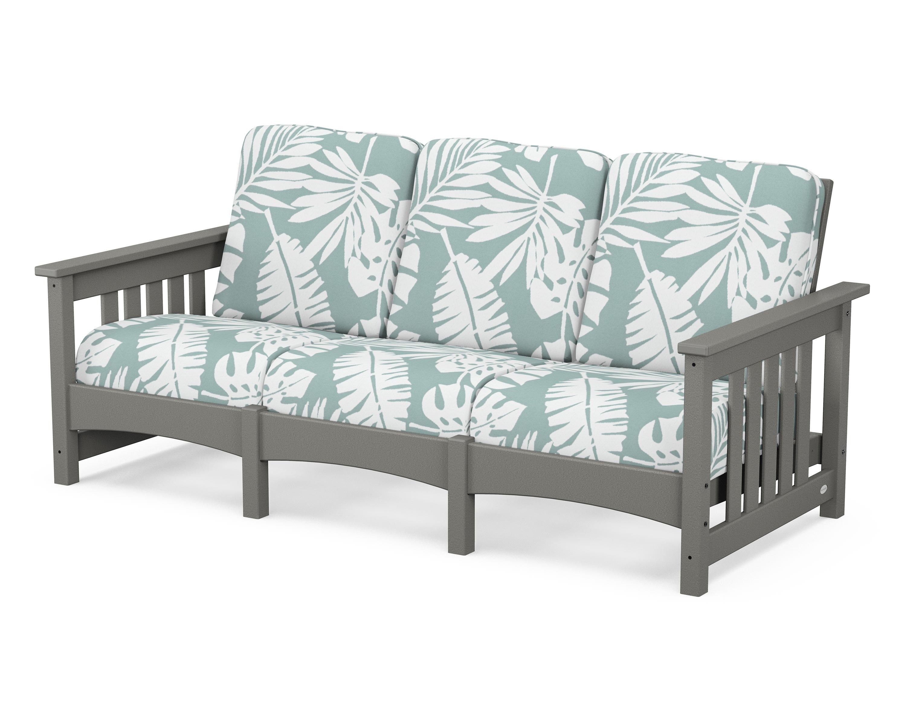 POLYWOOD® Club Mission Sofa in Slate Grey / Leaf Glacier Spa