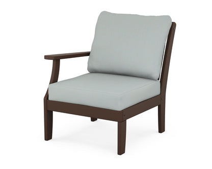 POLYWOOD® Braxton Modular Left Arm Chair in Mahogany / Spa