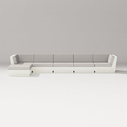 PW Designer Series Elevate 6-Piece Chaise Sectional in Vintage White / Cast Ash