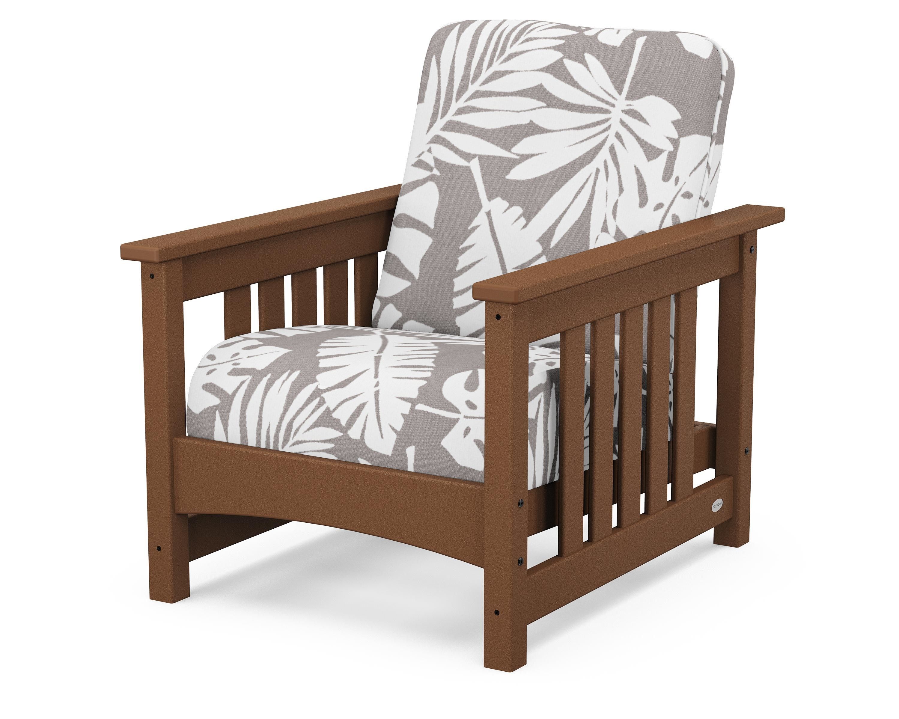 POLYWOOD® Club Mission Chair in Teak / Leaf Grey Mist