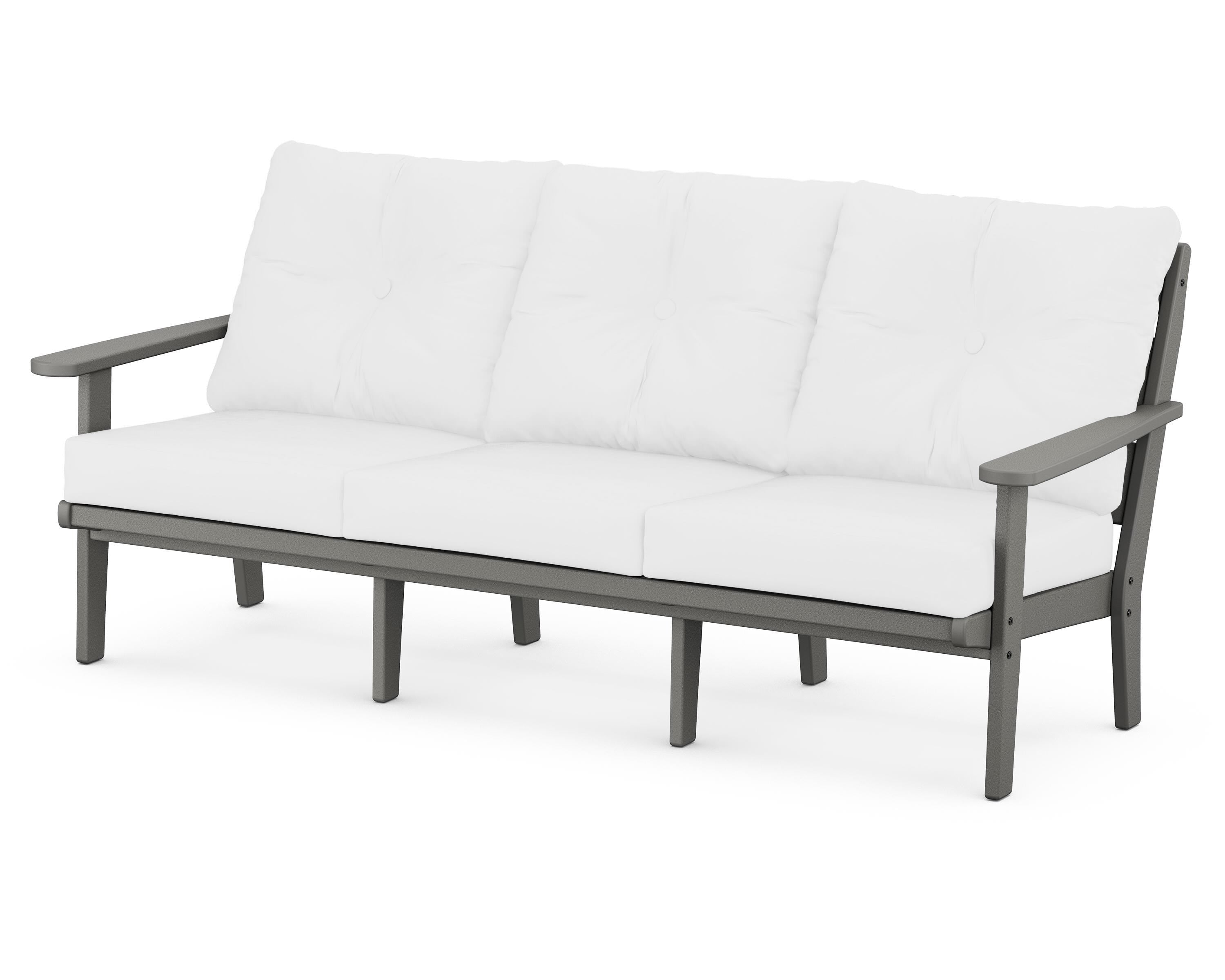 POLYWOOD® Lakeside Deep Seating Sofa in Slate Grey / Natural
