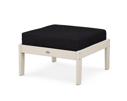 POLYWOOD® Braxton Deep Seating Ottoman in Sand / Midnight Linen