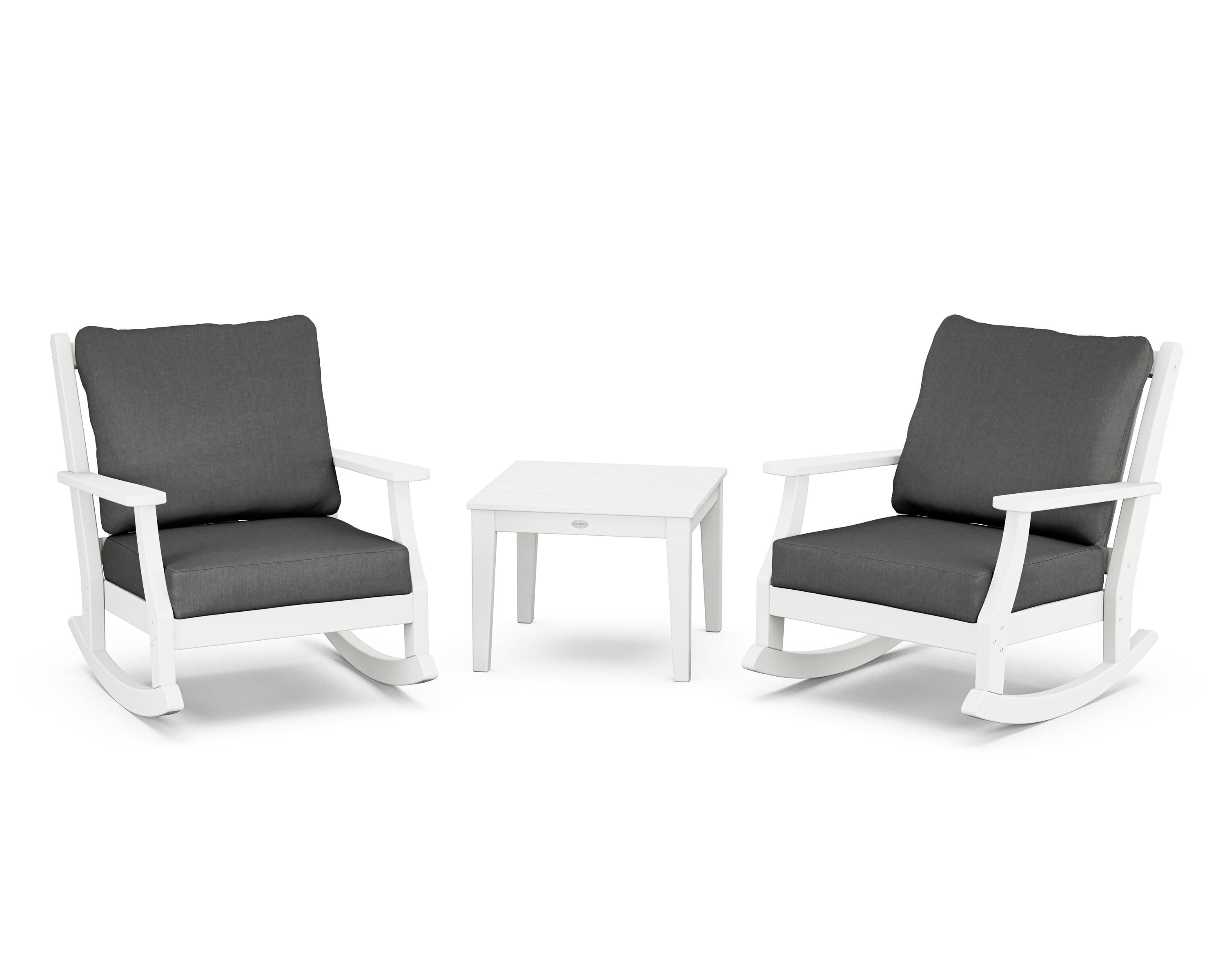 Country Living Wovendale 3-Piece Deep Seating Rocker Set in White / Spectrum Carbon