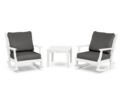 Country Living Wovendale 3-Piece Deep Seating Rocker Set in White / Spectrum Carbon