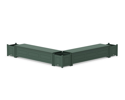 Country Living 72" Country Living L- Shaped Planter Storage Bench Corner Set in Green