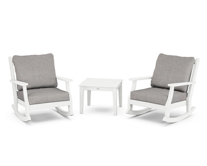 Country Living Wovendale 3-Piece Deep Seating Rocker Set in White / Grey Mist