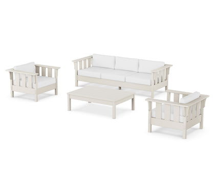 Martha Stewart by POLYWOOD® Acadia 4-Piece Deep Seating Set with Sofa in Sand / Natural