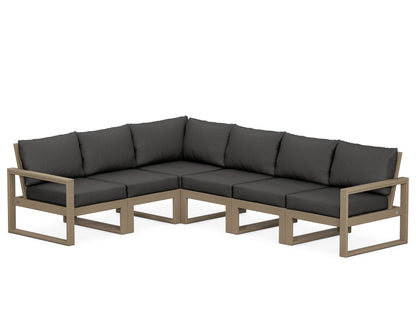 POLYWOOD® EDGE 6-Piece Modular Deep Seating Set in Vintage Sahara / Spectrum Carbon