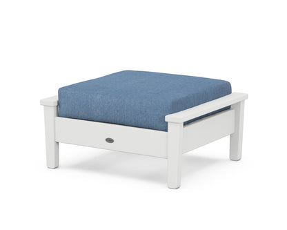 POLYWOOD® Prescott Deep Seating Ottoman in White / Sky Blue