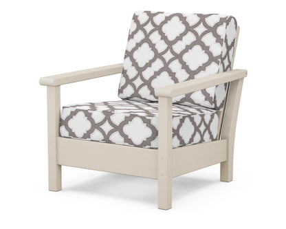 POLYWOOD® Harbour Deep Seating Chair in Sand / Trellis Grey Mist