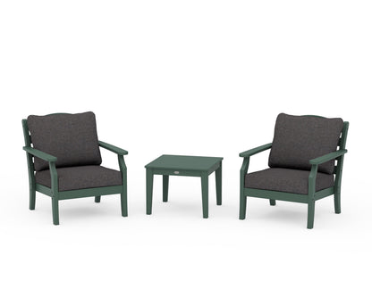 Draper James™ by  POLYWOOD® Savannah 3-Piece Deep Seating Set in Green / Ash Charcoal