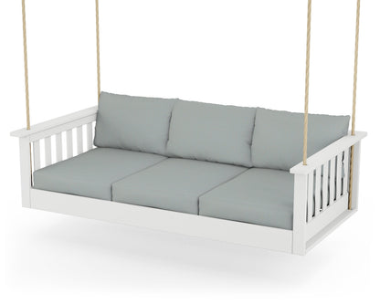 POLYWOOD® Vineyard Daybed Swing in White / Spa