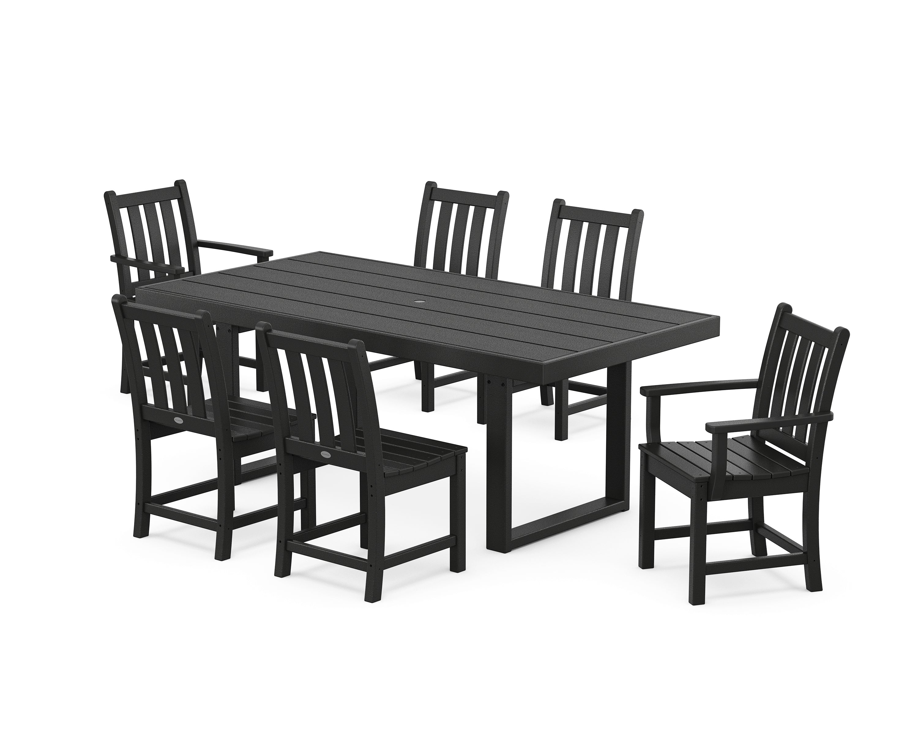 POLYWOOD® Traditional Garden 7-Piece Dining Set in Black