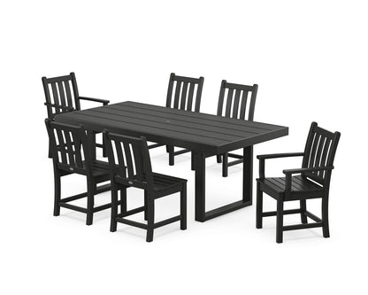 POLYWOOD® Traditional Garden 7-Piece Dining Set in Black
