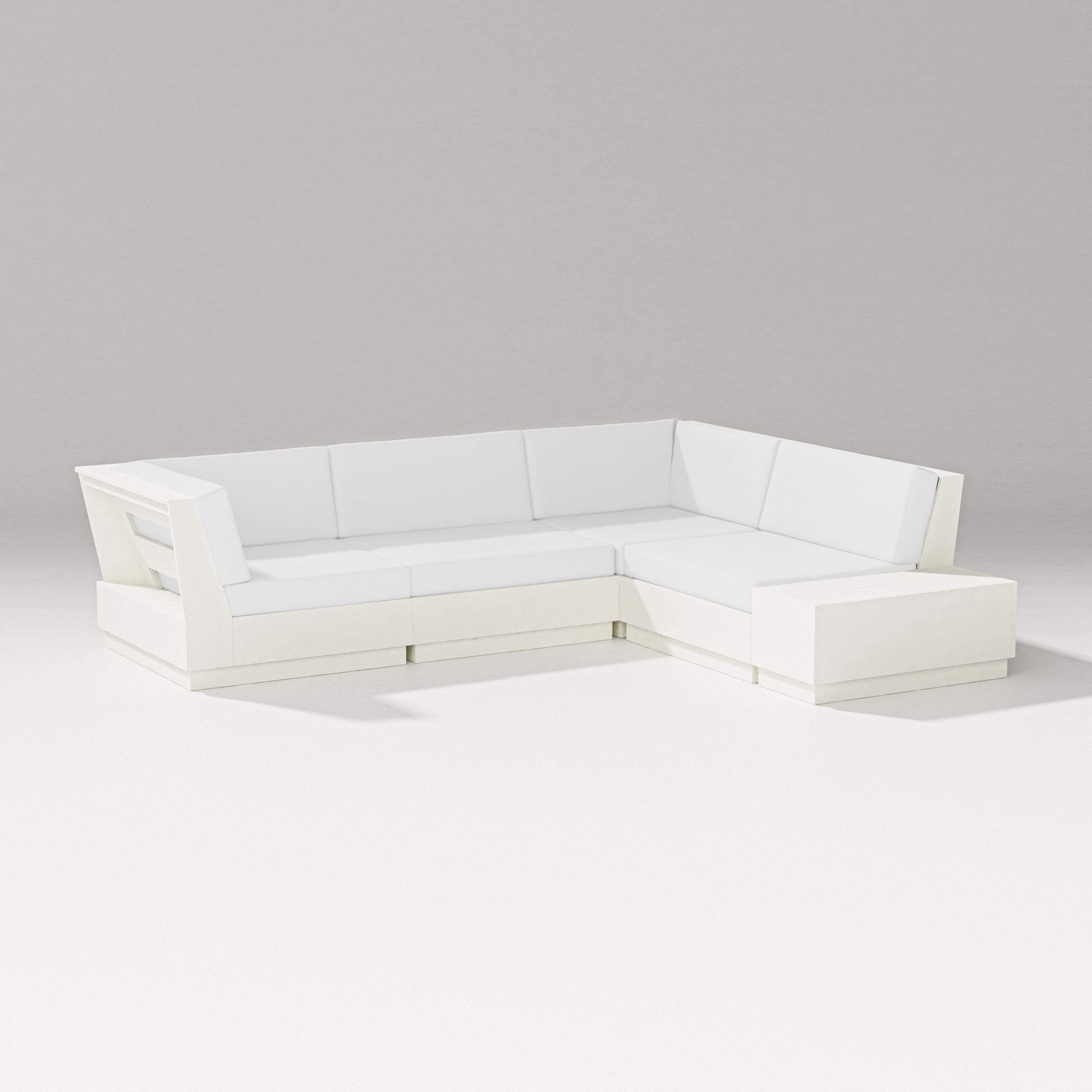 PW Designer Series Elevate Corner Sectional in Vintage White / Natural