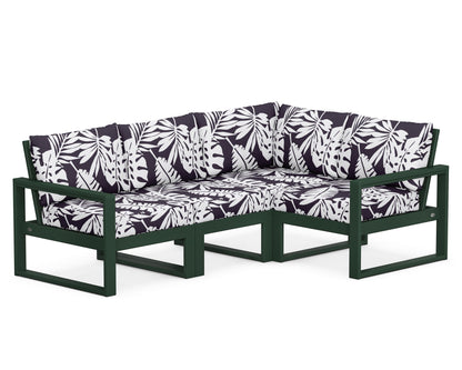 POLYWOOD® EDGE 4-Piece Modular Deep Seating Set in Green / Leaf Navy
