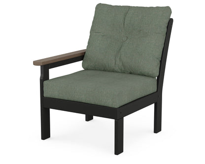 POLYWOOD® Vineyard Modular Left Arm Chair in Black / Kona / Cast Sage
