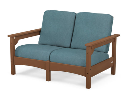 POLYWOOD® Club Loveseat in Teak / Ocean Teal