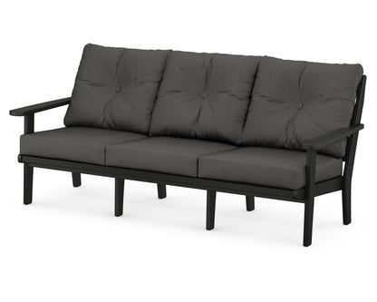 POLYWOOD® Lakeside Deep Seating Sofa in Black / Spectrum Carbon