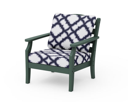 Draper James™ by  POLYWOOD® Savannah Deep Seating Chair in Green / Trellis Navy