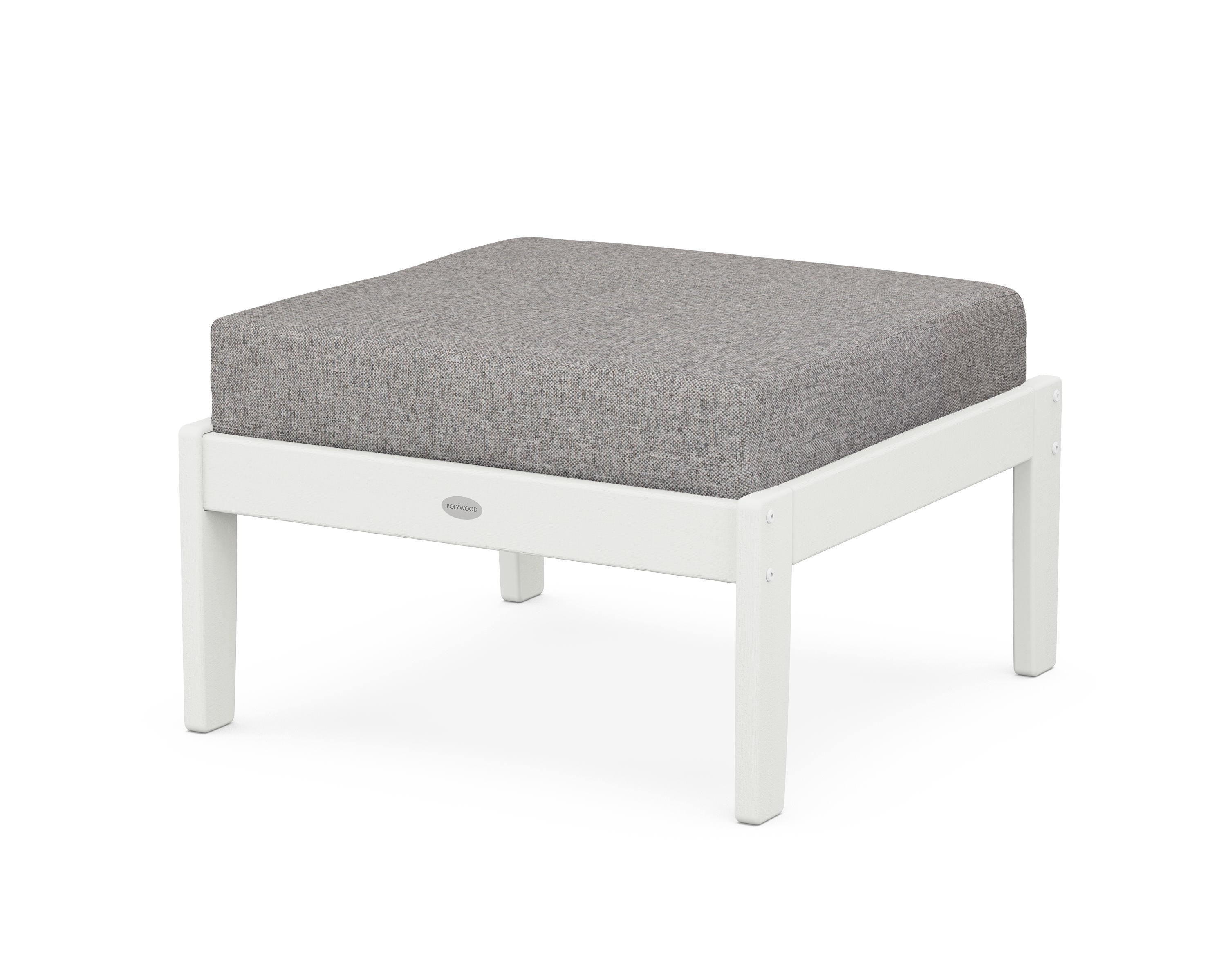 POLYWOOD® Braxton Deep Seating Ottoman in Vintage White / Grey Mist