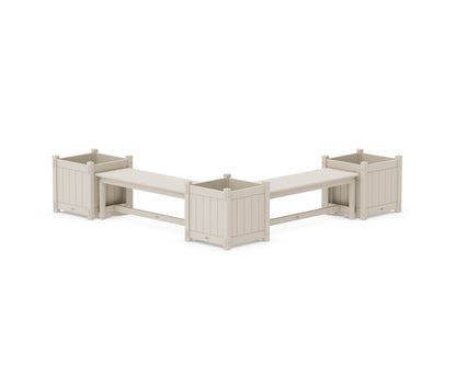 POLYWOOD® 48" Vineyard L- Shaped Planter Bench Corner Set - Large in Sand