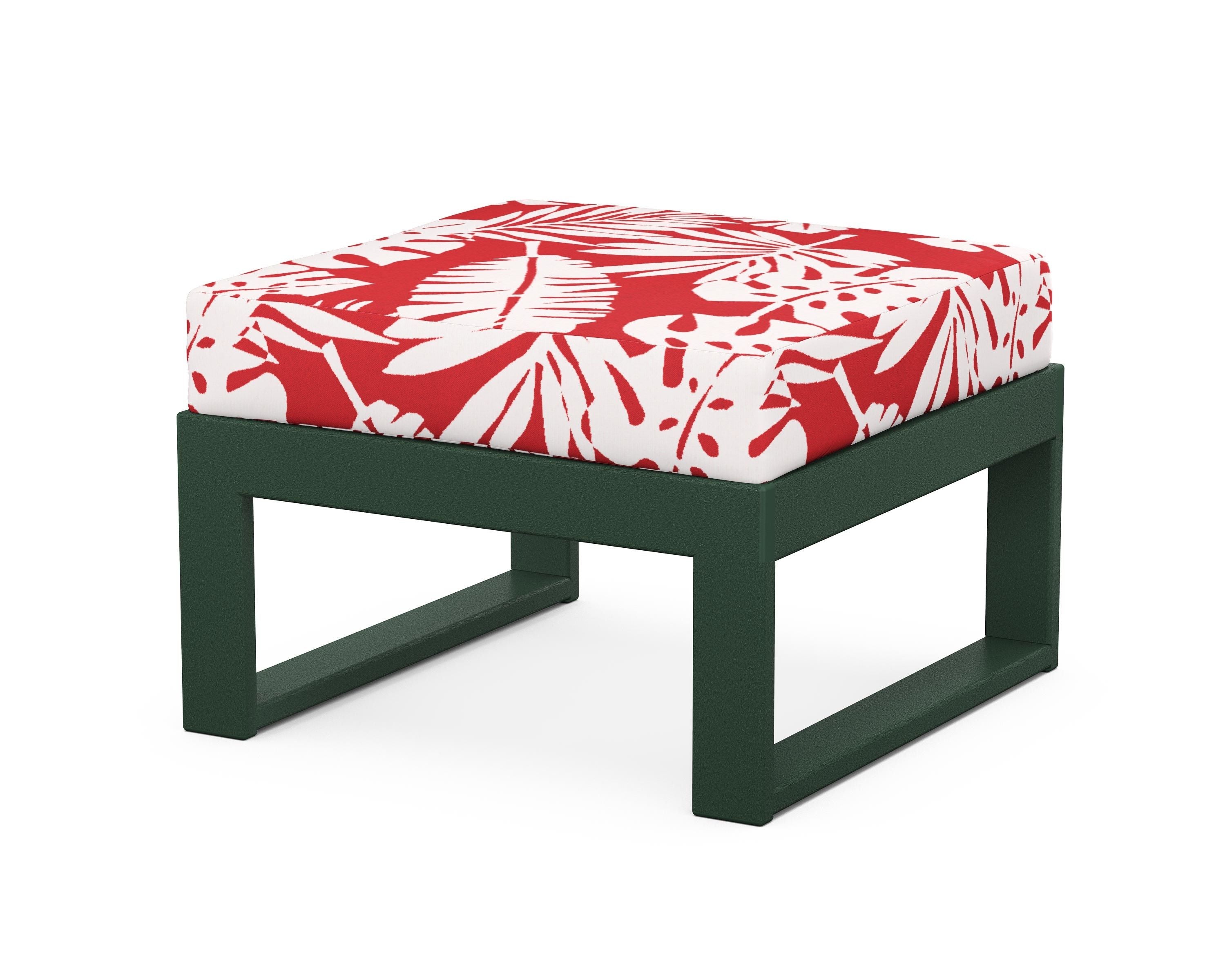 Unbranded Modular Ottoman - Modern in Green / Leaf Crimson