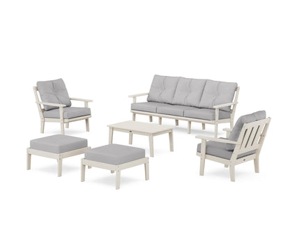 POLYWOOD® Oxford 6-Piece Lounge Sofa Set in Sand / Granite