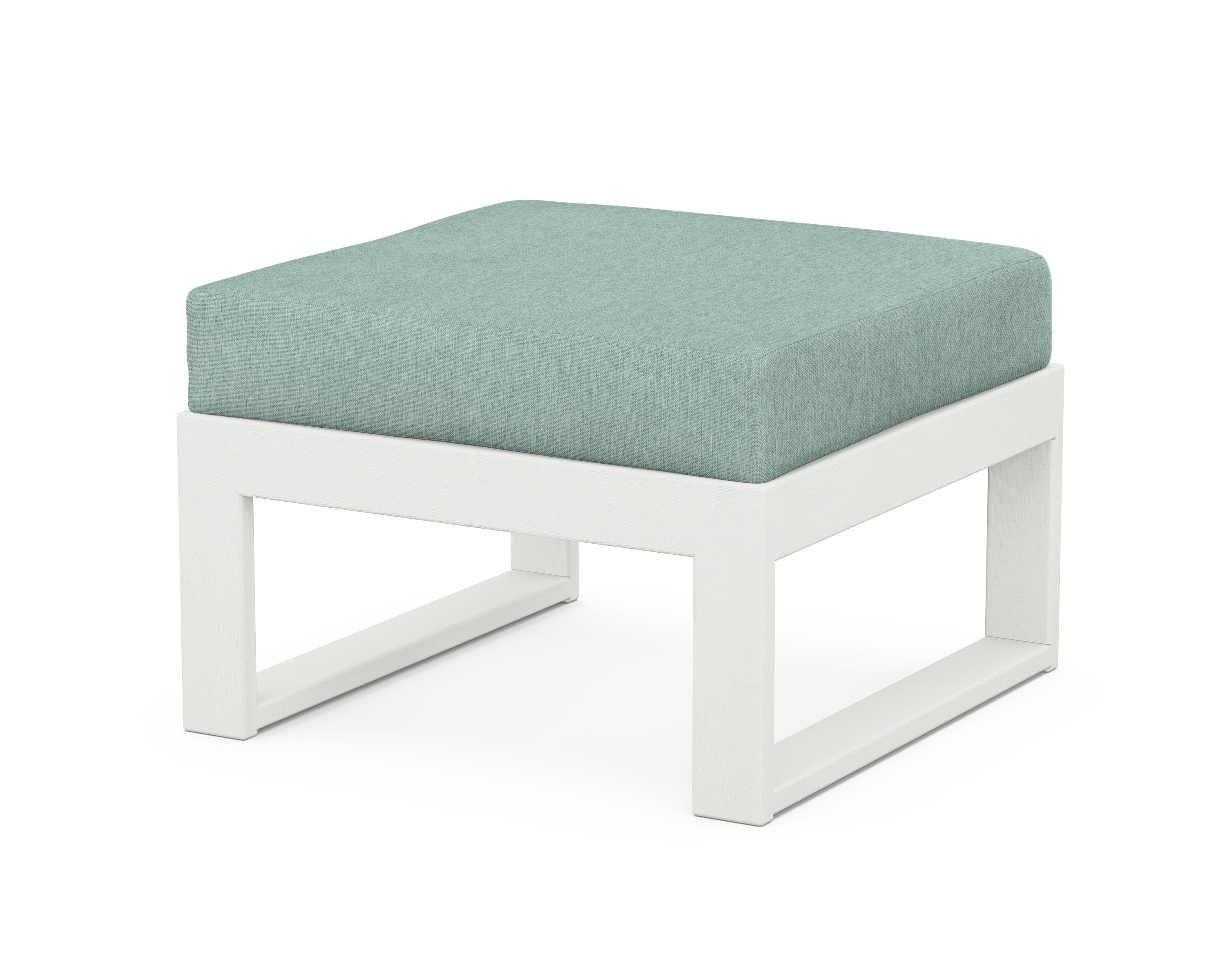 Unbranded Modular Ottoman - Modern in Vintage White / Glacier Spa