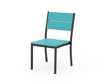POLYWOOD® Main Street Stacking Dining Side Chair in Black / Aruba