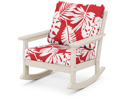 POLYWOOD® Vineyard Deep Seating Rocking Chair in Sand / Leaf Crimson