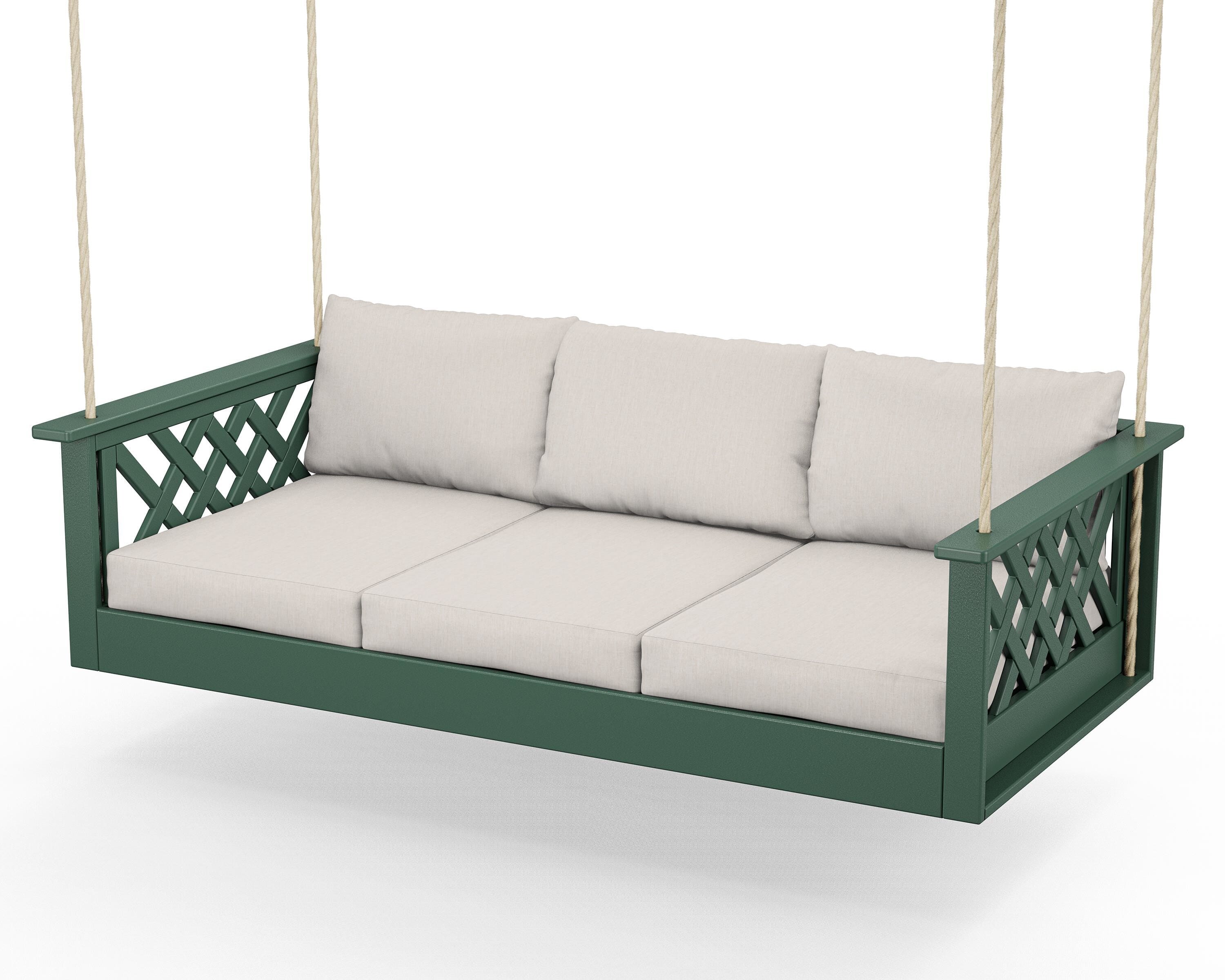 Country Living Wovendale Daybed Swing in Green / Cast Ash