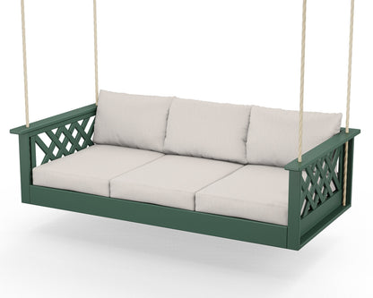 Country Living Wovendale Daybed Swing in Green / Cast Ash