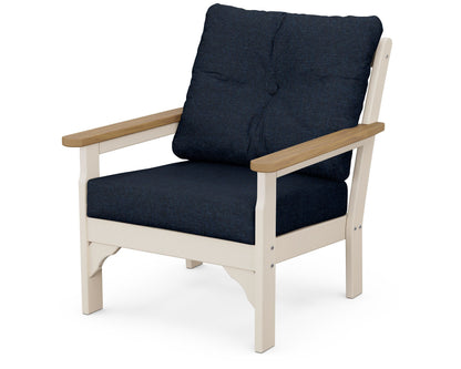 POLYWOOD® Vineyard Deep Seating Chair in Sand / Natural / Marine Indigo
