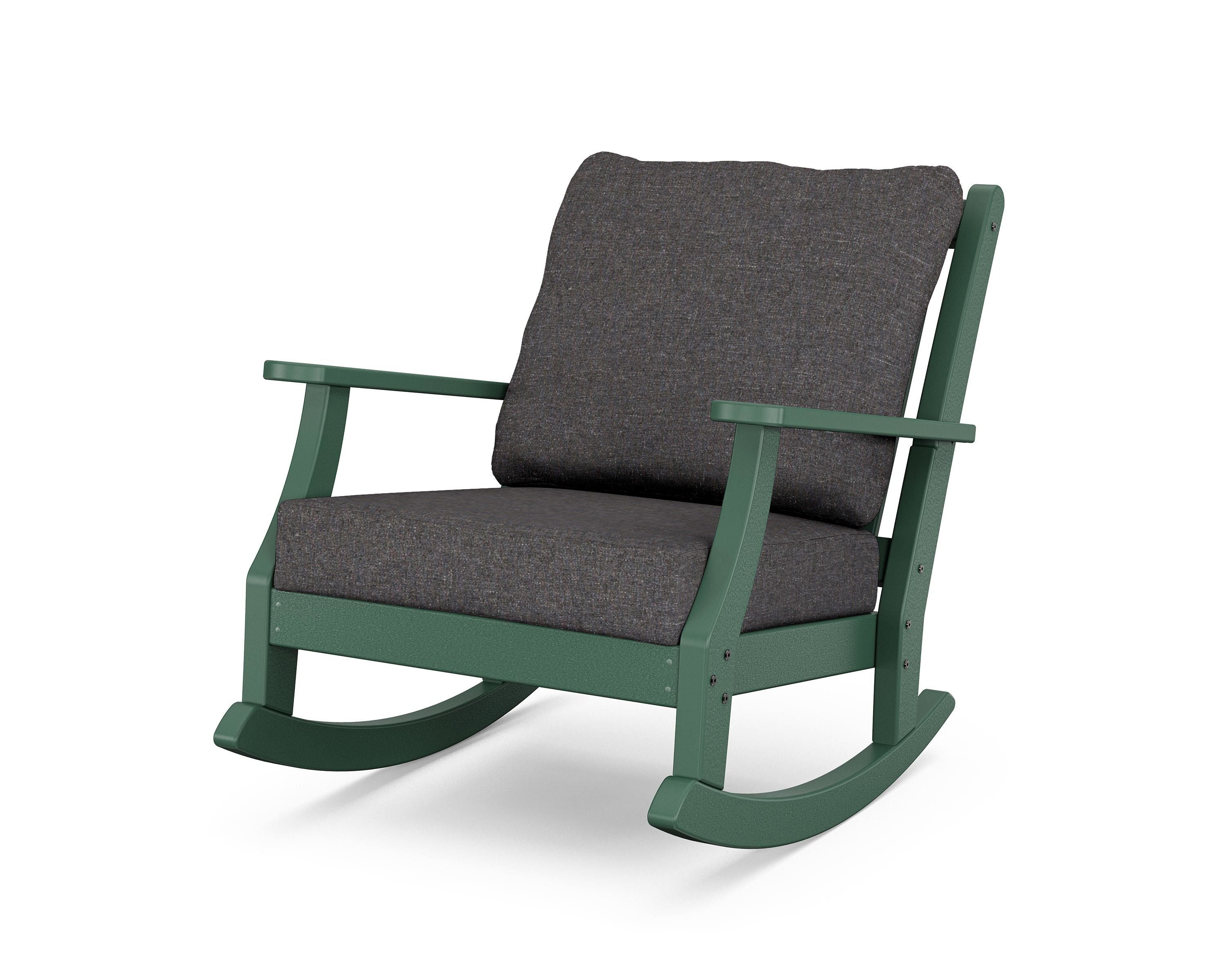 Country Living Wovendale Deep Seating Rocking Chair in Green / Ash Charcoal