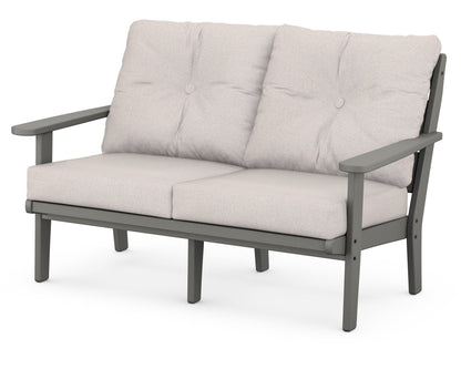 POLYWOOD® Lakeside Deep Seating Loveseat in Slate Grey / Dune Burlap