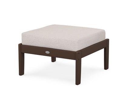 POLYWOOD® Braxton Deep Seating Ottoman in Mahogany / Dune Burlap