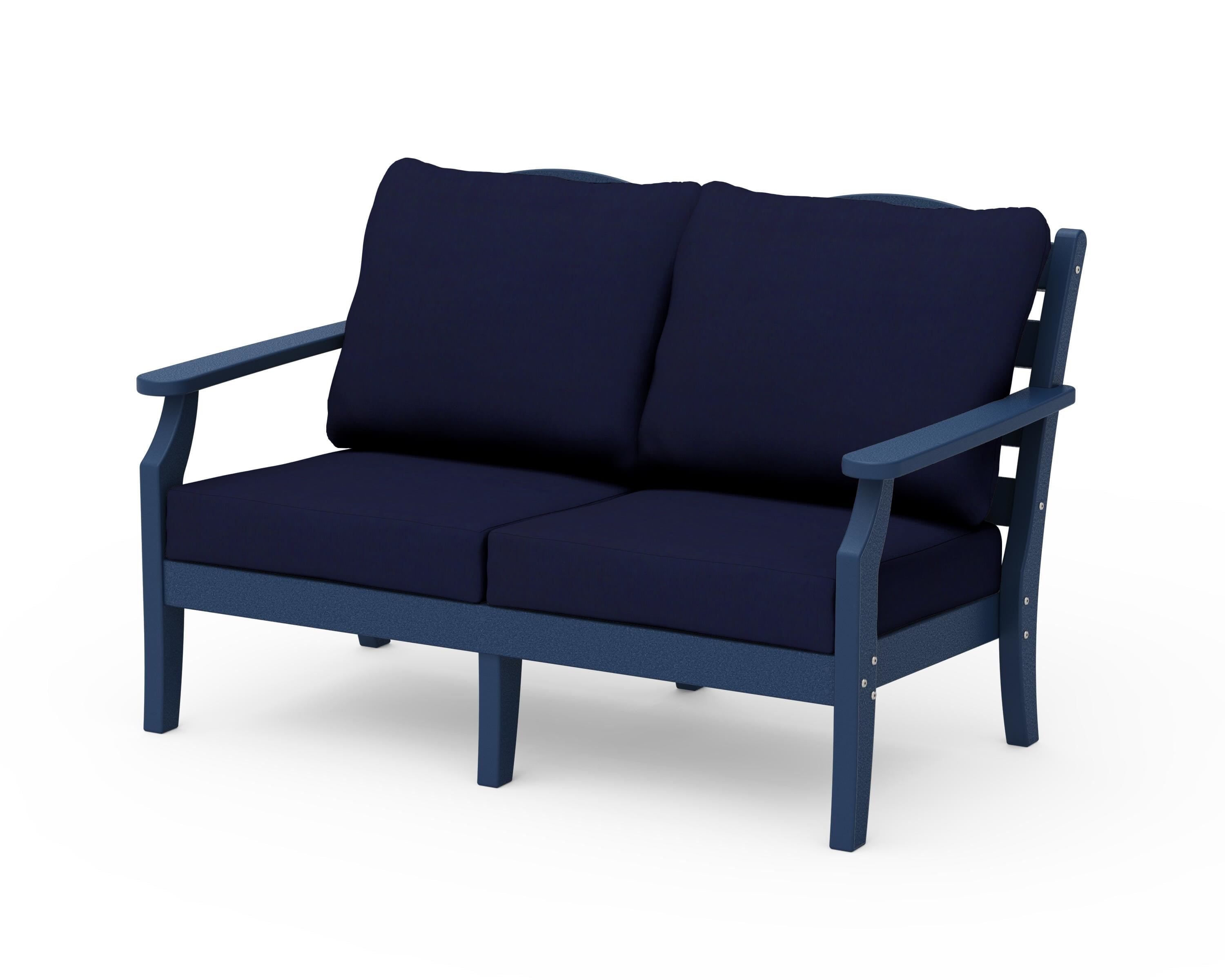 Draper James™ by  POLYWOOD® Savannah Deep Seating Loveseat in Navy / Navy