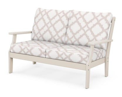 POLYWOOD® Braxton Deep Seating Loveseat in Sand / Trellis Dune Burlap