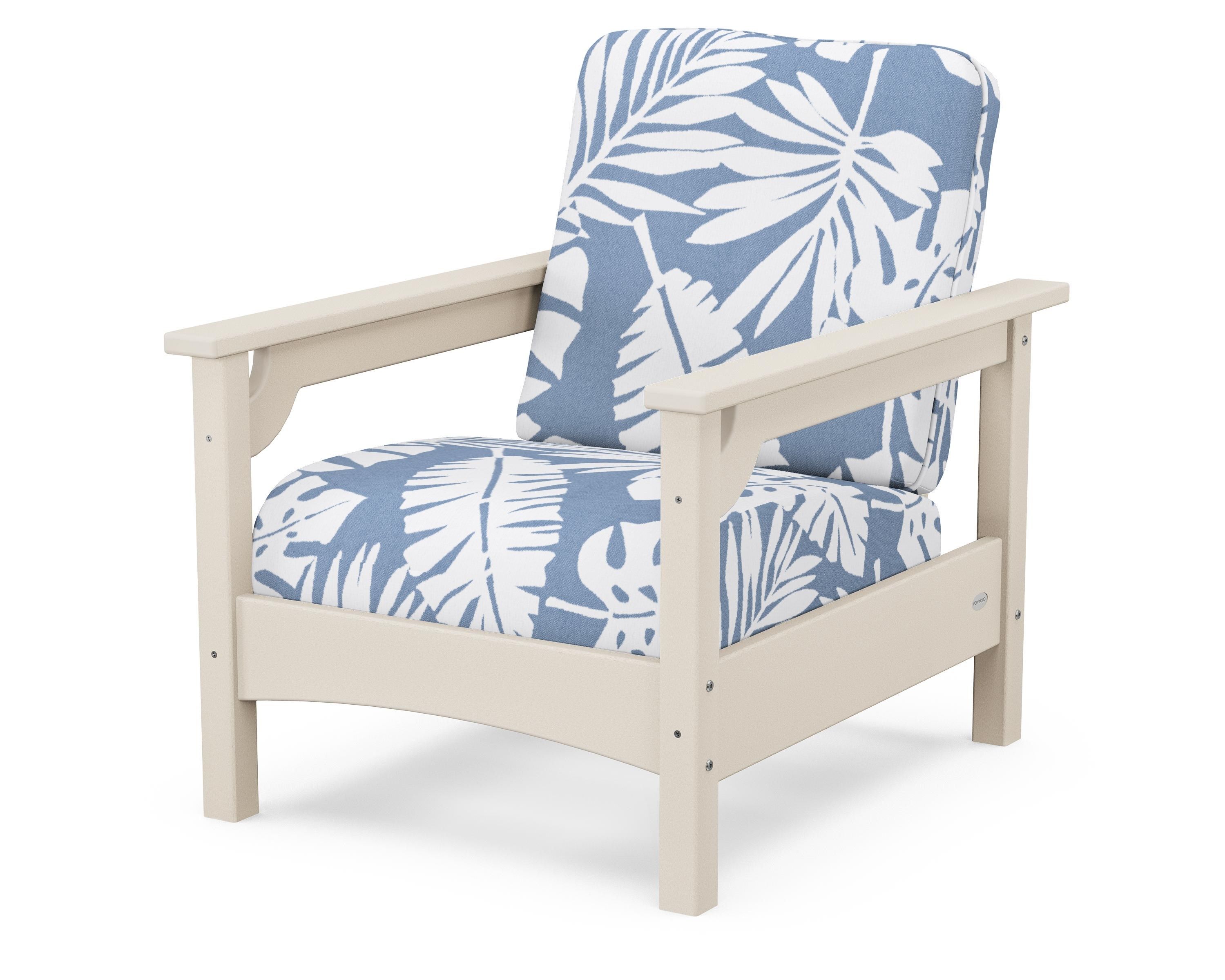 POLYWOOD® Club Chair in Sand / Leaf Sky Blue