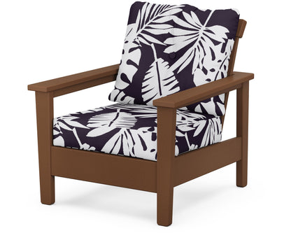 POLYWOOD® Prescott Deep Seating Chair in Teak / Leaf Navy