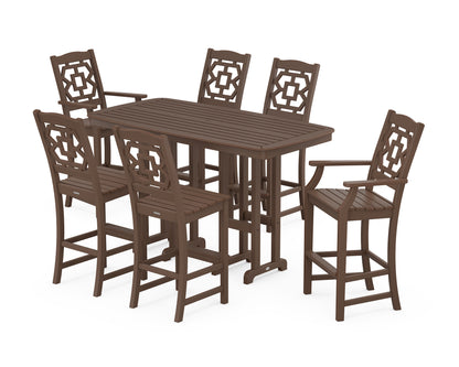 Martha Stewart by POLYWOOD® Chinoiserie 7-Piece Bar Set in Mahogany