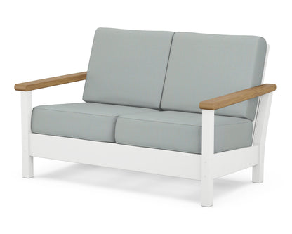 POLYWOOD® Harbour Deep Seating Loveseat in White / Natural / Spa