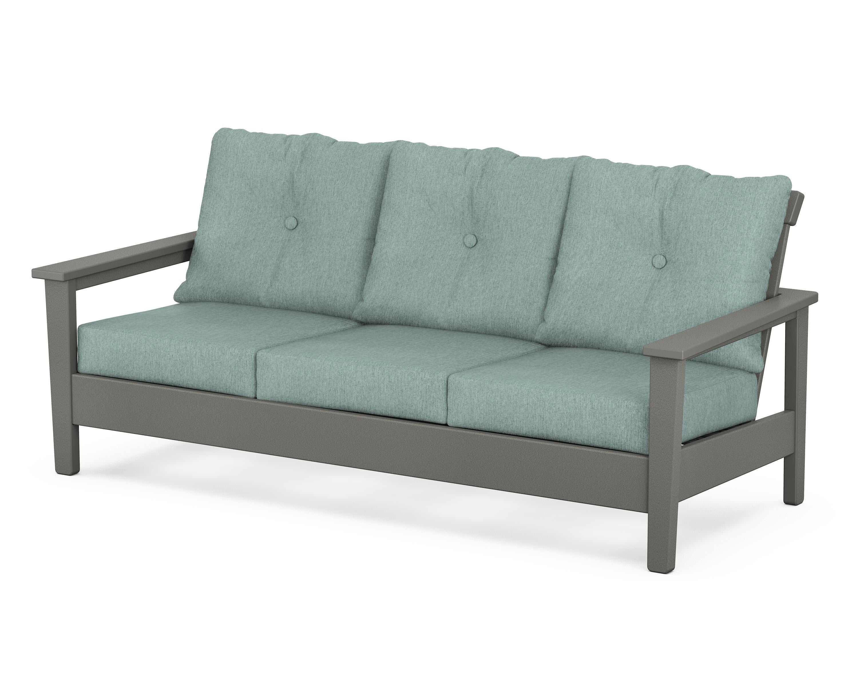 POLYWOOD® Prescott Deep Seating Sofa in Slate Grey / Glacier Spa