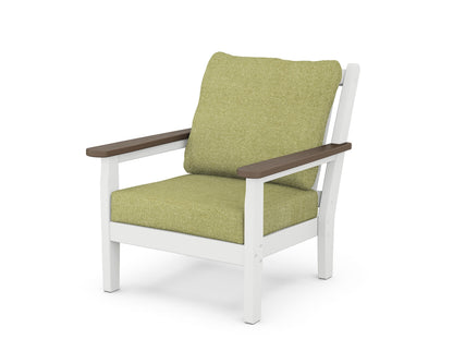 POLYWOOD® Chippendale Deep Seating Chair in White / Kona / Chartreuse Boucle