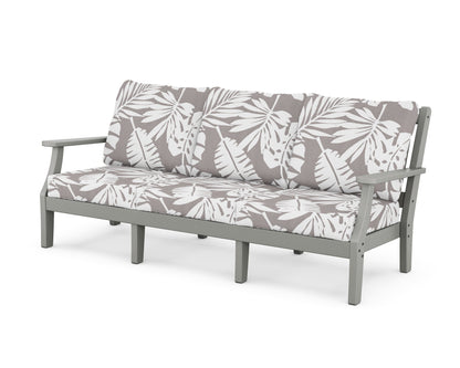 Martha Stewart by POLYWOOD® Chinoiserie Deep Seating Sofa in Slate Grey / Leaf Grey Mist