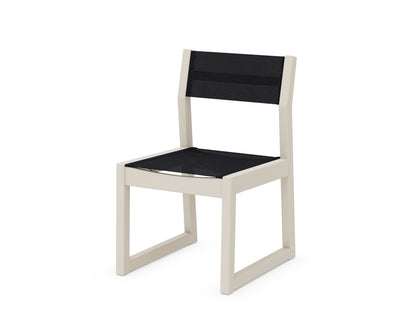 POLYWOOD® EDGE Sling Dining Side Chair in Sand / Black Sling