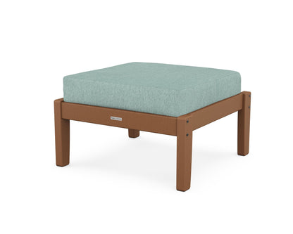 Martha Stewart by POLYWOOD® Chinoiserie Deep Seating Ottoman in Teak / Glacier Spa
